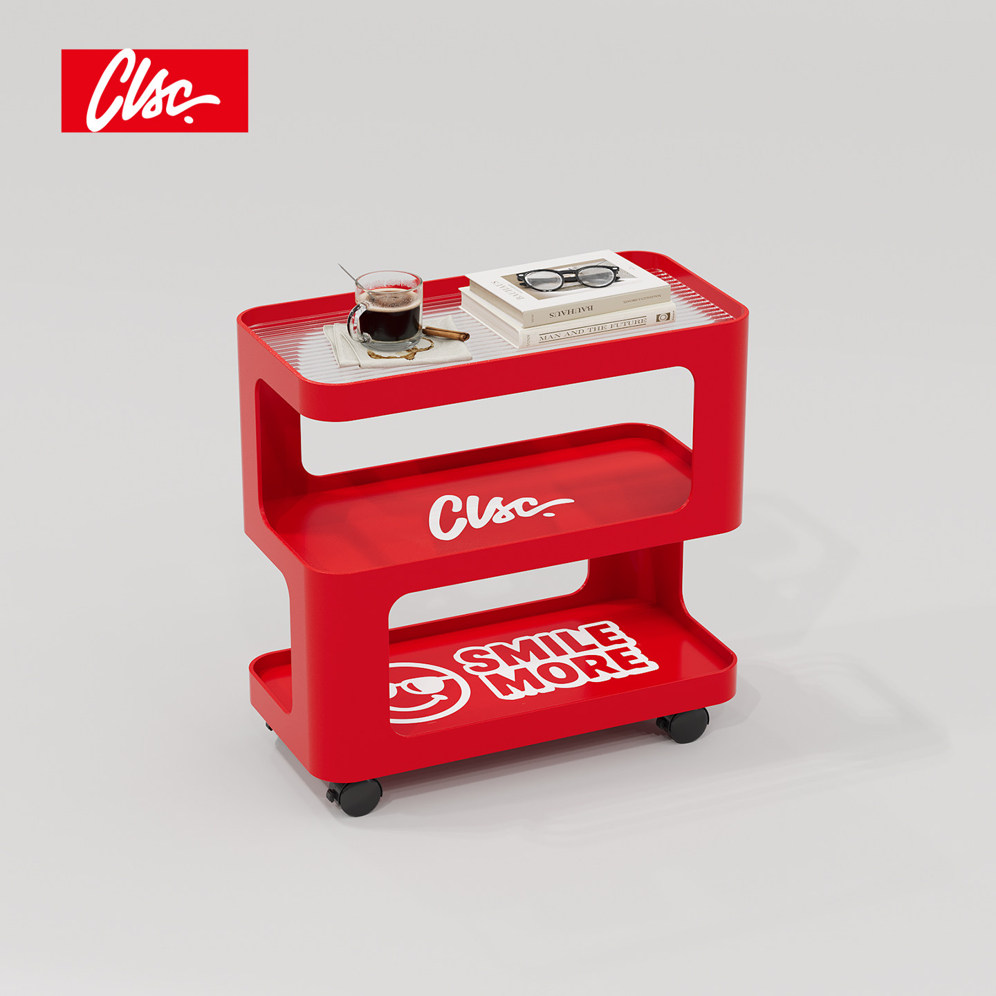 CLSC可移动边几置物架沙发卧室床边几创意多功能储物架收纳小推车