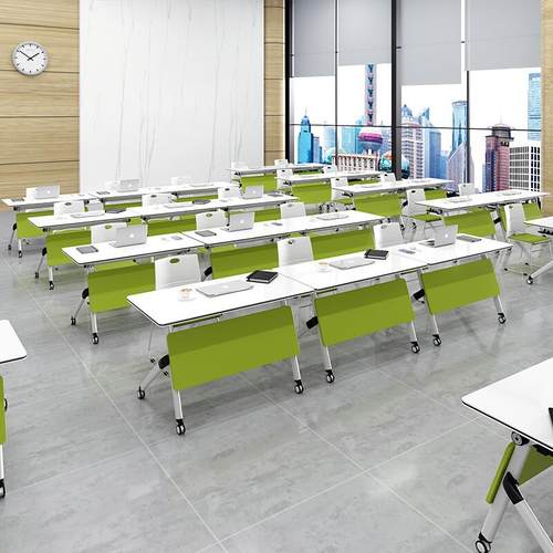 折叠办公桌移动培训桌椅组合办公桌长条桌拼接课桌洽谈培训办公桌 - 图2