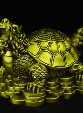 中式风格纯铜龙龟招财摆件黄铜八卦龟家居桌面装饰品送礼首选顺祥