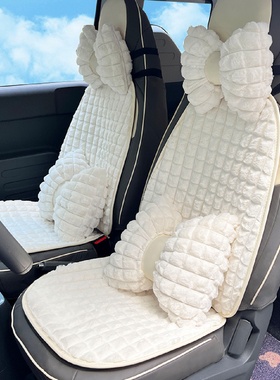 适用于吉利熊猫汽车坐垫冬季加绒可爱女士车载保暖毛绒座垫简约