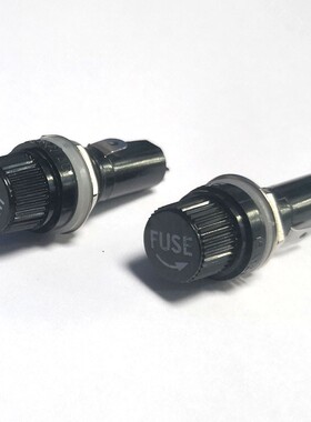 6X30MM黑色旋钮FUSE保险管座玻璃管座10A250V保险丝座熔断器底座
