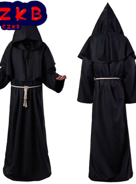 跨境万圣节cosplay中世纪披风僧