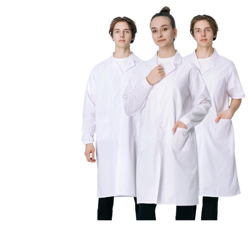 实验室白大褂诊所药店美容工作服长袖衣服男女同款工装 - 图3