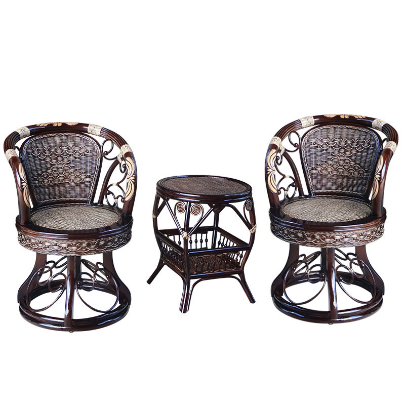 印尼真藤藤椅民宿阳台三件套桌椅组合别墅阳台藤椅单人靠背藤编椅,淘宝优惠券,粉丝福利购,淘宝优惠卷