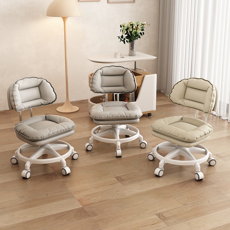 家用客厅茶几小沙发凳子加厚万向滑轮矮凳板凳可移动懒人靠背小椅 - 图2