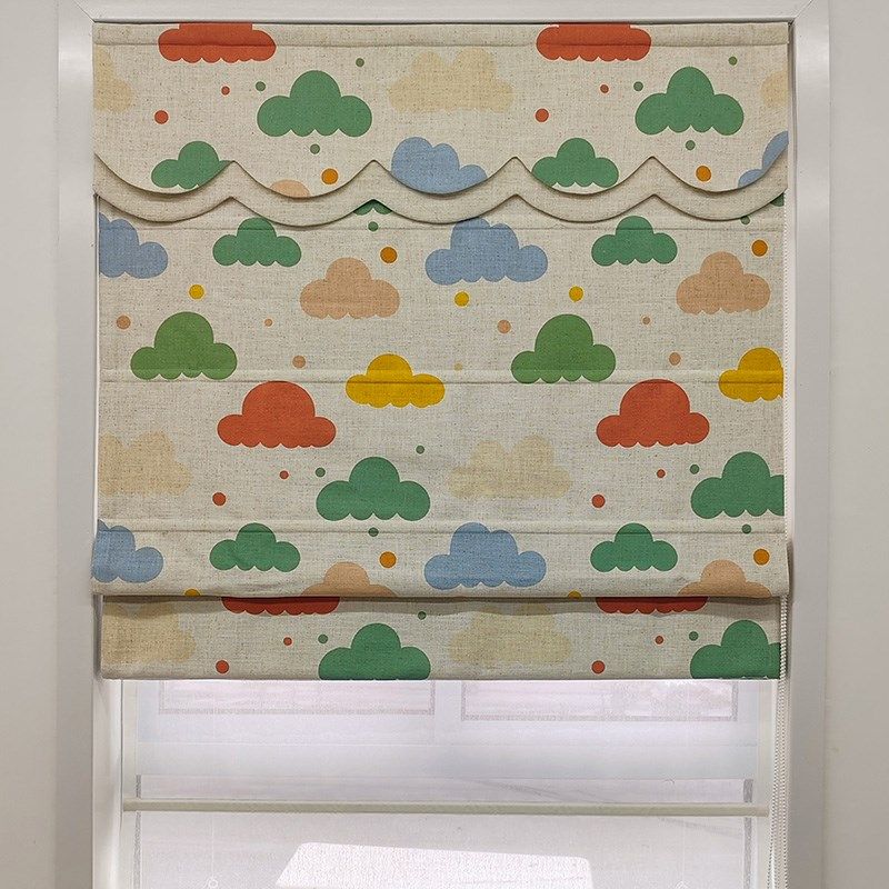 彩色云朵布百叶/罗马帘/升降帘  卡通儿童房可爱定制亚麻环保窗帘,淘宝优惠券,粉丝福利购,淘宝优惠卷