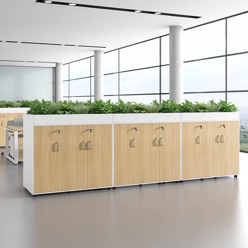 办公室文件柜收纳柜档案资料柜隔断花槽柜木质柜子带锁矮柜储物柜,淘宝优惠券,粉丝福利购,淘宝优惠卷