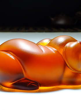 酒柜装饰品琉璃猪猪摆件幸运猪工艺礼品摆饰生日水晶玻璃可爱