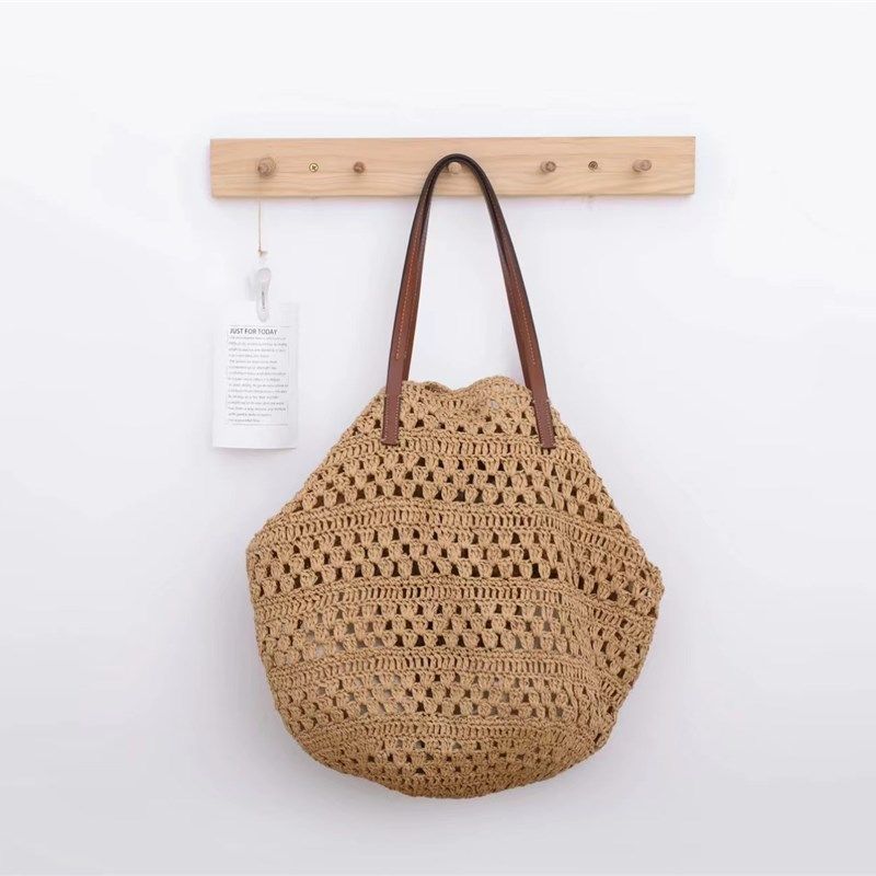 大容量单肩草编包新款简约镂空草包编织包沙滩包,淘宝优惠券,粉丝福利购,淘宝优惠卷