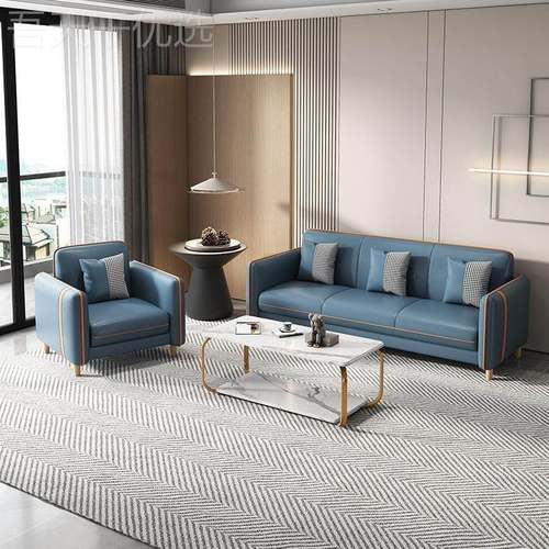 悦艺简轻奢线科布酒店公寓民宿QEU服装店办公接技待条沙发 - 图0