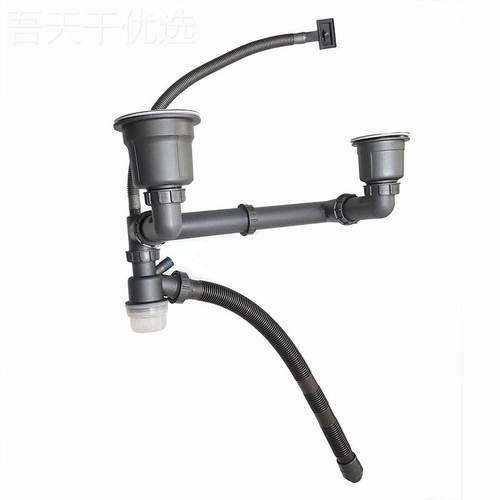 横排臭CBW省空间厨房下水器 洗菜盆防不锈钢菜盆 下管水新中式 - 图3