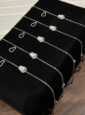 国潮S925纯银水沫玉三葫芦手链