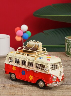 迷你小汽车复古家居摆件儿童房童装店房间布置咖啡屋软装饰品桌面