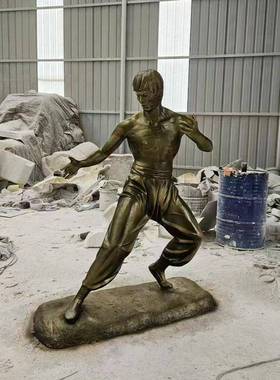 李小龙雕塑现代传奇人物雕塑玻璃钢健身雕塑礼物定制铜像雕塑摆件