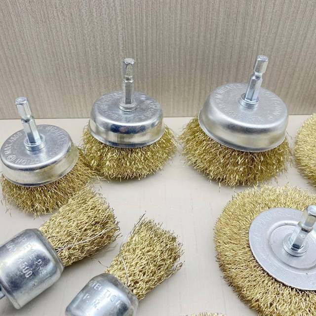 Hexagonal electric drill wire brush pneumatic air batch screw batch cleaning brush metal rust removal woodworking wall grinding tool
