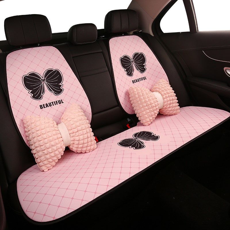 蝴蝶结汽车坐垫四季通用半包座椅夏季新款透气网布凉垫座垫,淘宝优惠券,粉丝福利购,淘宝优惠卷