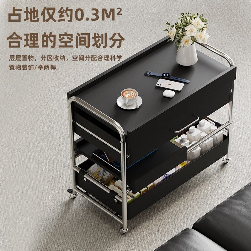 威展实木边几现代风家用沙发边几客厅推车小茶几,淘宝优惠券,粉丝福利购,淘宝优惠卷