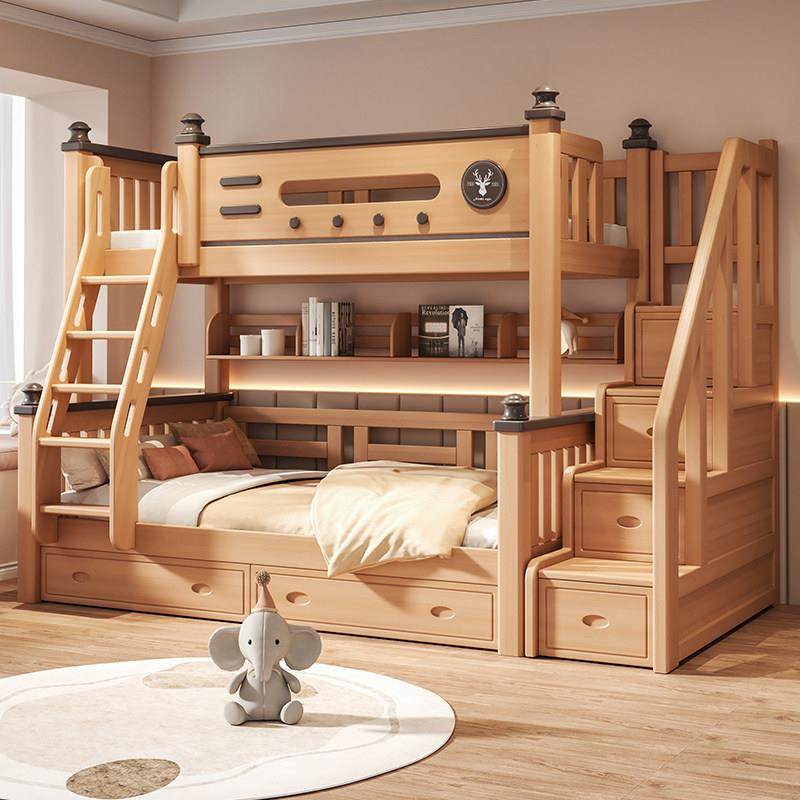 全实木上下床榉木儿童床高低铺小户型双人床子母床上下铺木床双层,淘宝优惠券,粉丝福利购,淘宝优惠卷