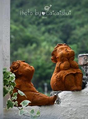 创意治愈铸铁小胖妞摆件户外花园座地园艺庭院造景布置阳台装饰品