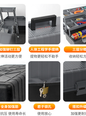 五金工具箱家用多功能大号塑料手提式电工收纳盒大全车载工业级小