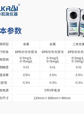 格林凯瑞便携式快速余氯检测仪总氯二氧化氯泳池医院污水浊度测定