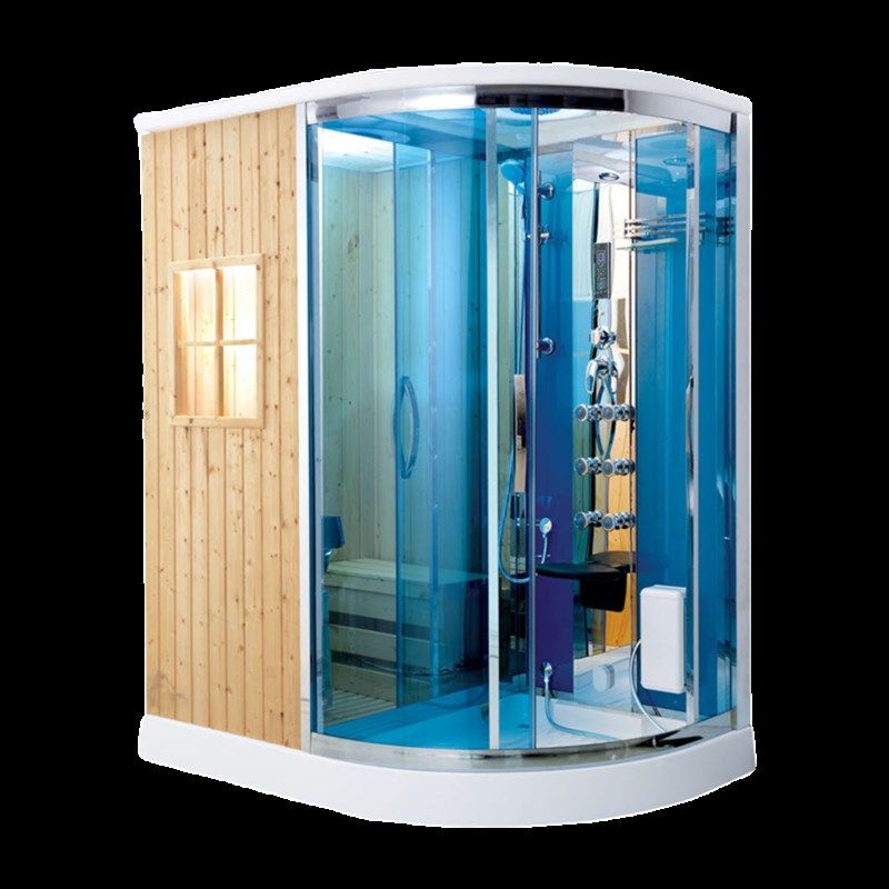 整体淋浴房家用干湿蒸圆角矩形一体桑拿房蒸汽房洗澡房干湿分离浴 - 图3