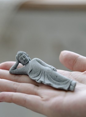 石卧佛桌面摆件创意阳台盆景装饰微观造景摆件礼物