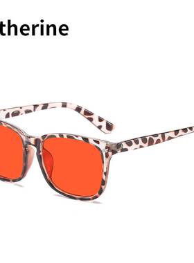 时尚米钉新款潮流反光镜片太阳镜TR墨镜街拍旅行红色镜片防紫外线