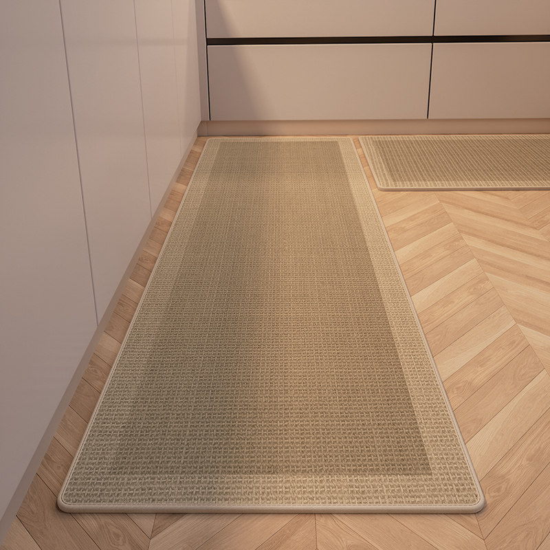 Wabi style kitchen floor mats, non-slip, oil-proof, wipe-free carpets, diatom mud absorbent mats, waterproof foot mats