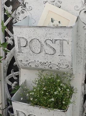 森得源铁艺信箱法式田园乡村B风收纳箱摆设家居装饰花园杂货