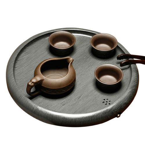 万石君多功能水波纹茶托圆砚大尺寸墨碟素砚家v居壶承壶托墨碟干 - 图3