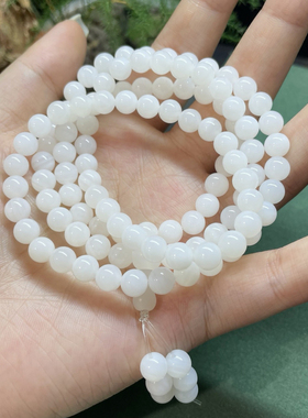 天然贝壳全玉化佛珠108手串项链