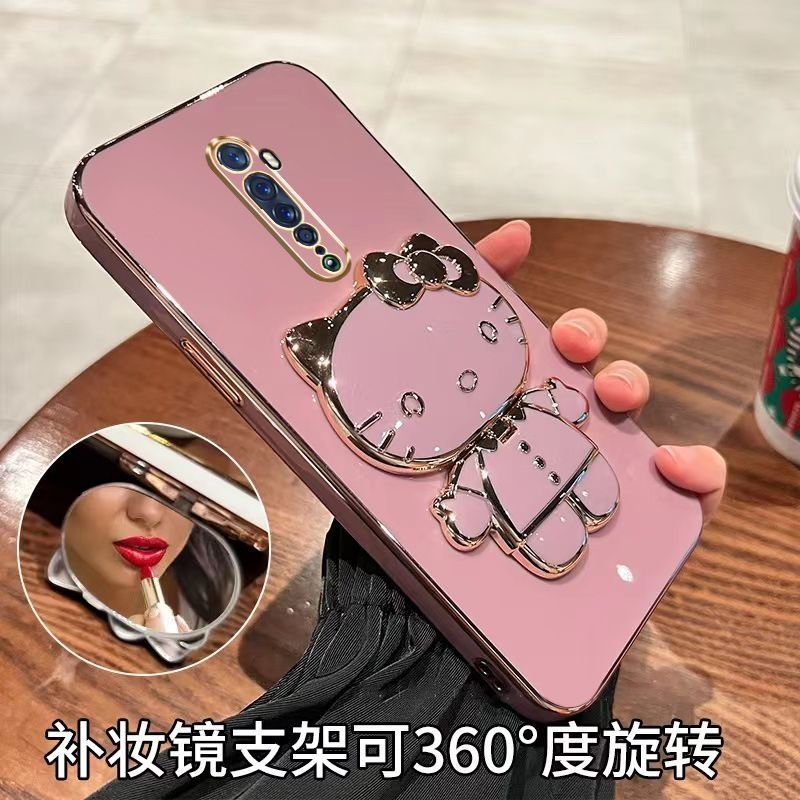 opporeno2手机壳reno2z保护oppo硅胶套opopreno带补妆镜opporeon全包防摔0pp0软壳oppreon女新款网红可爱支架 - 图0