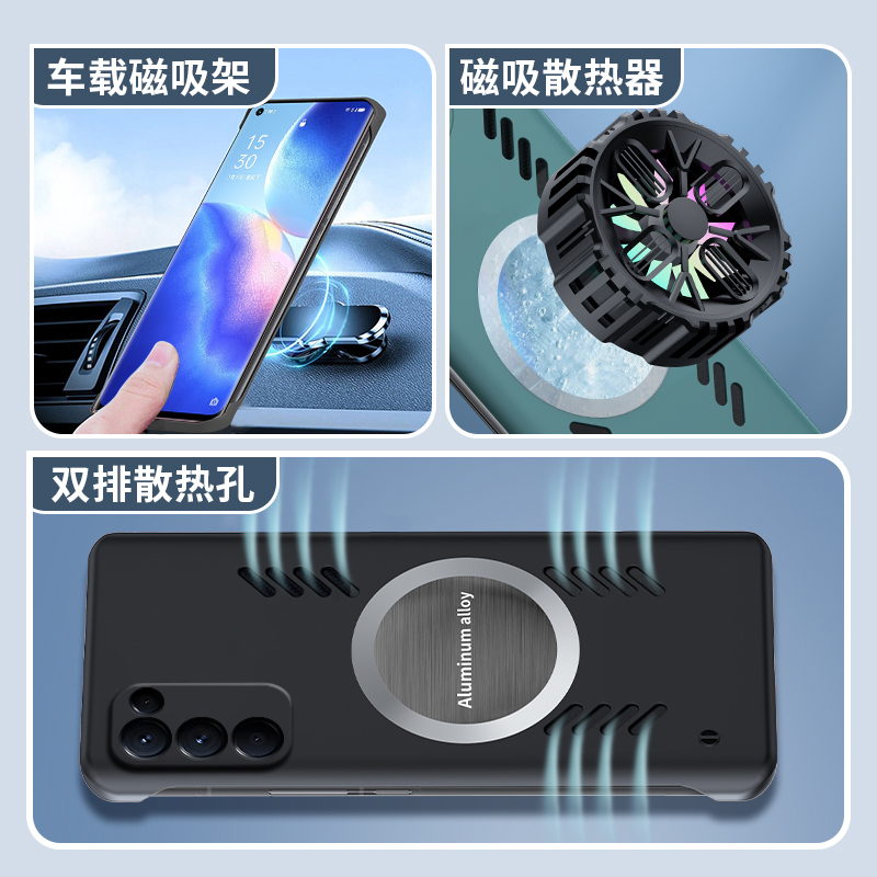 opporeno5k手机壳reno5k保护套oppo全包防摔k5g硬壳opporeon超薄磨砂0pp0男女opopreno无边框5K散热reon创意-图3