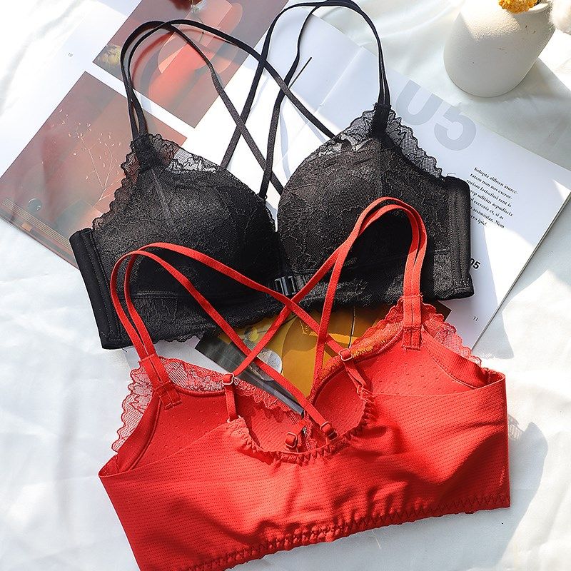 本命年内衣套装女新款爆款新娘结婚红色胸罩小胸聚拢前扣美背文胸,淘宝优惠券,粉丝福利购,淘宝优惠卷