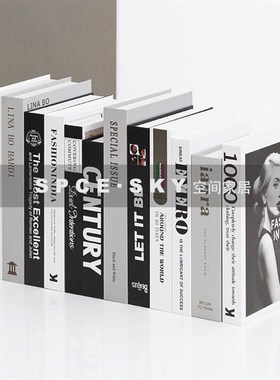 现代简约样板间书房仿真书假书售楼处装饰书拍摄道具模型桌面摆件