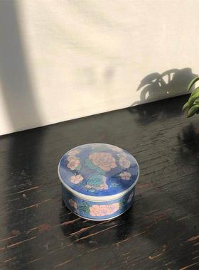 覆古老货粉彩印泥盒首饰盒陶瓷收纳盒手帐印泥缸粉盒中式软装摆件