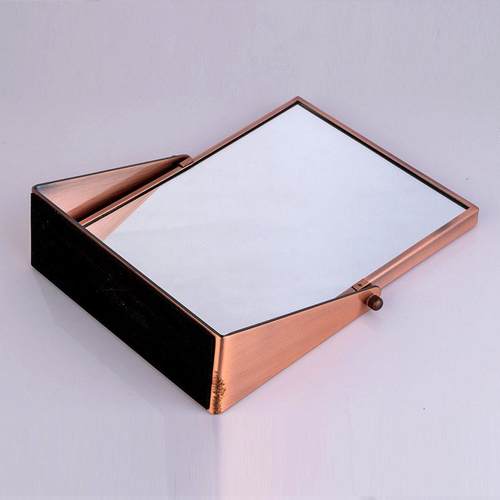 高清双面镜方形珠宝柜台镜简约台式镜洗漱化妆镜全金属展厅专用镜 - 图2