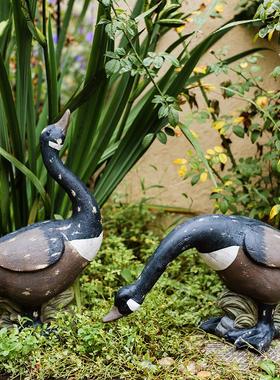 掬涵户外花园装饰仿真鹅乡村复古大型动物摆件别墅庭院子雕塑景观