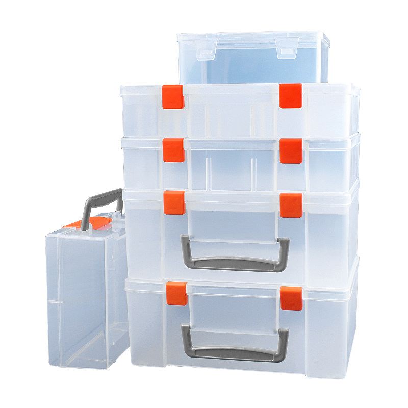 加厚双层透明塑料零件收纳盒工具元件盒积木分格类桌面整理储物盒,淘宝优惠券,粉丝福利购,淘宝优惠卷
