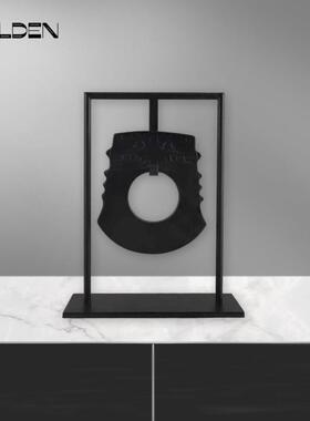 古典新中式玉璧雕刻花纹屏风摆件树脂工艺品书房客厅中国风装饰品