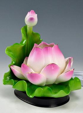 戴玉堂陶瓷佛堂用品装饰灯佛前佛具供奉家用供佛莲花荷花供灯摆件