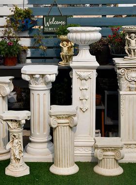 欧式花盆罗马柱摆件婚庆婚礼道具柱子底座复古花园庭院阳台装饰