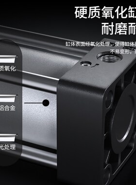 SC标准气缸大推力小型气动气压推杆伸缩缸汽缸配件SC100X125X160