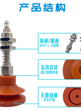机械手堵孔吸盘 注塑机瓶盖吸盘 DP二层大头耐高温 带孔工件专用