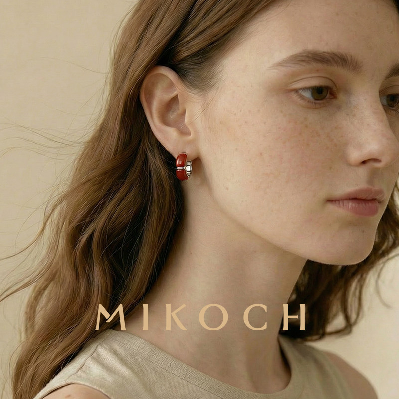 MIKOCH红运耳环本命年红色耳饰925银针女小众设计高级感轻奢耳钉,淘宝优惠券,粉丝福利购,淘宝优惠卷