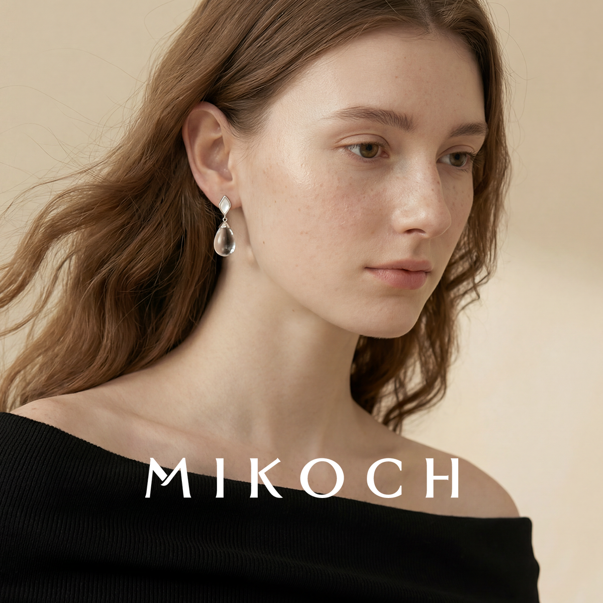 MIKOCH晨露白水晶耳环2025新款超好看独特气质高级感小众轻奢耳钉,淘宝优惠券,粉丝福利购,淘宝优惠卷