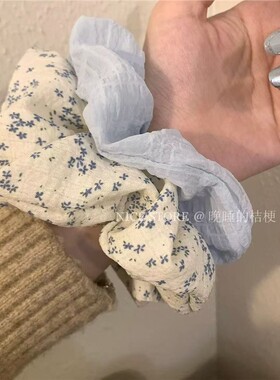 夏日且茉甜美碎花韩系发圈大肠圈