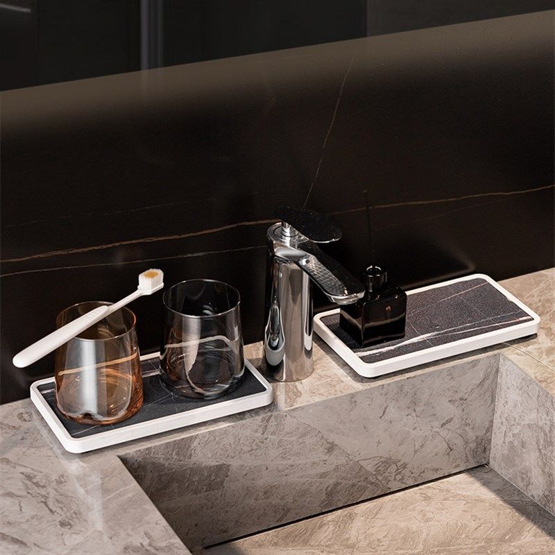 洗漱台面硅藻泥吸水托盘置物架硅藻土垫漱口杯垫浴室沥水收纳托盘,淘宝优惠券,粉丝福利购,淘宝优惠卷