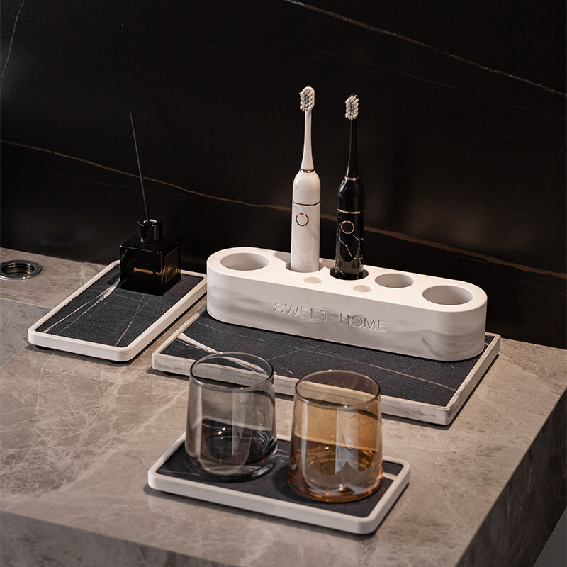 洗漱台面硅藻泥吸水托盘置物架硅藻土垫漱口杯垫浴室沥水收纳托盘,淘宝优惠券,粉丝福利购,淘宝优惠卷